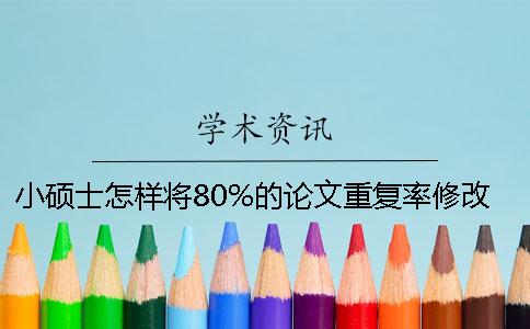 小硕士怎样将80%的论文重复率修改为10%以内