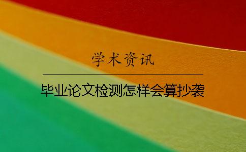 毕业论文检测怎样会算抄袭？