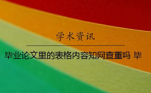 毕业论文里的表格内容知网查重吗？ 毕业论文表格内容要求