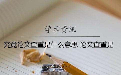 究竟论文查重是什么意思？ 论文查重是怎么查的 规则是什么
